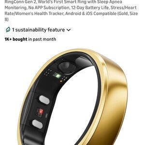 Smart Wearable Ring in Gold — Advanced Health & Sleep Monitoring